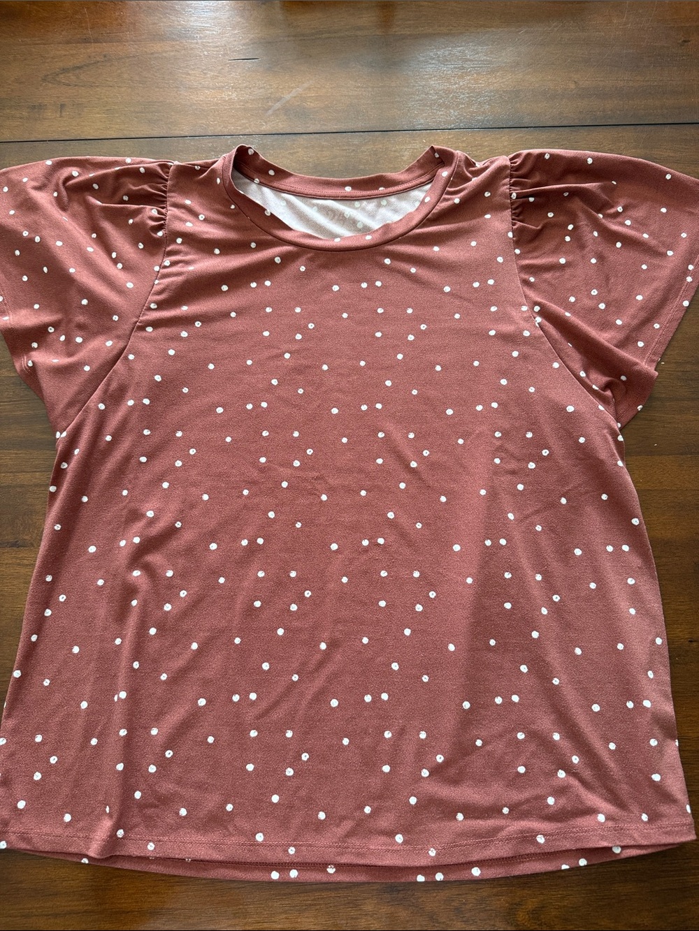Maurice's Women’s Rust Polka Dot Puff Sleeve Top - Casual Everyday Tee size L